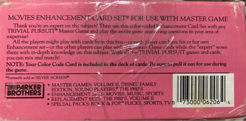 Trivial Pursuit: Movies Enhancement = Silver Screen  (2-6) board game collectible [Barcode 073000062064] - Main Image 2