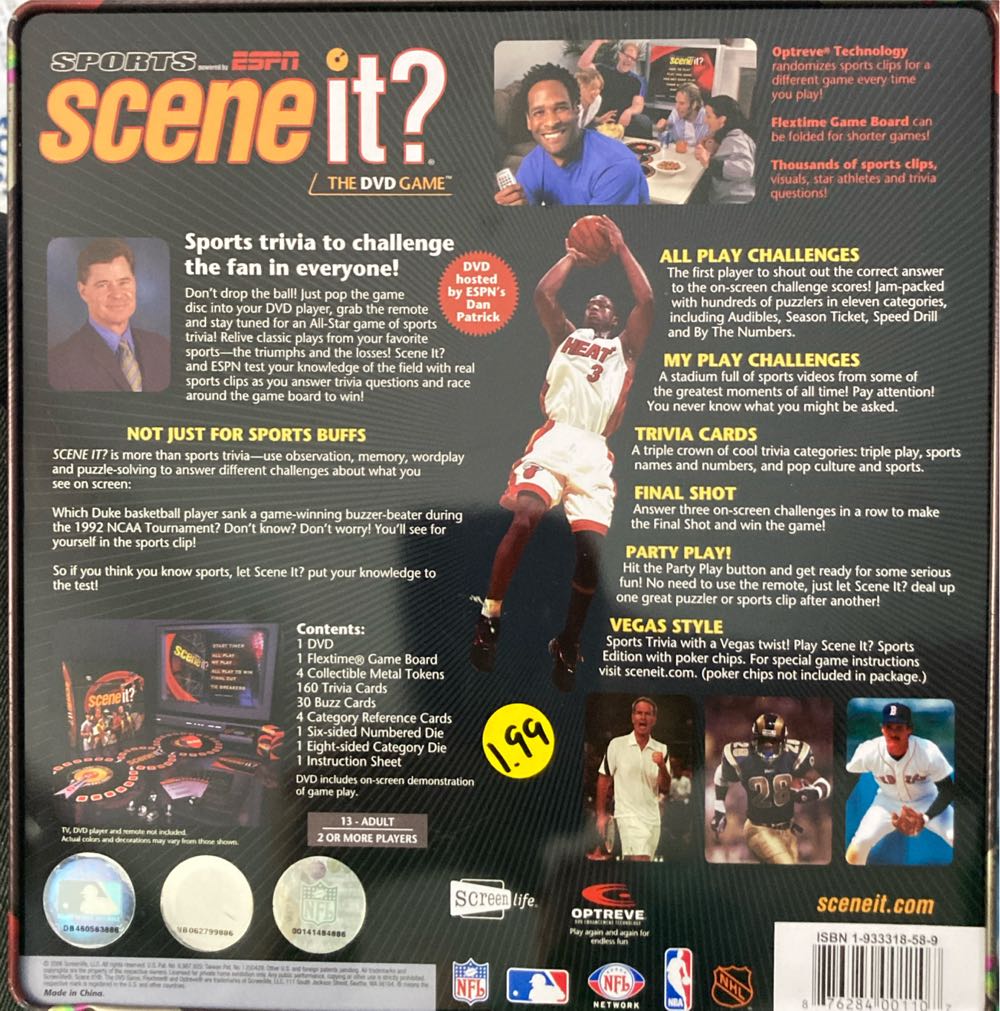 Scene It? Espn Sports Tin  (2+) board game collectible [Barcode 876284001107] - Main Image 2