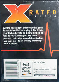 X Rated Trivia  (2 - 8 Adult) board game collectible [Barcode 5012822007001] - Main Image 2