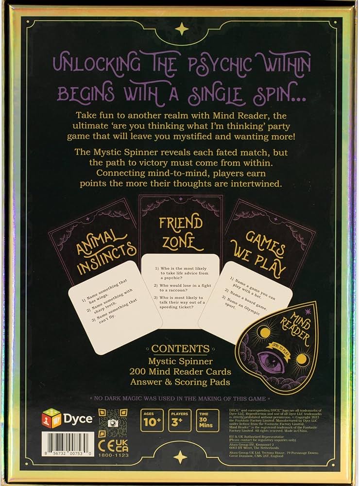 Mind Reader Can You Read Your Friends’ Minds? The Fun Psychic Meld Medium Family Party Game For Kids Teens Adults & Families Perfect For Halloween Or Board Games Night  (3-13) board game collectible [Barcode 856732007530] - Main Image 2