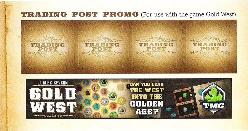Gold West: Trading Post Promo  (2 3 4) board game collectible - Main Image 2