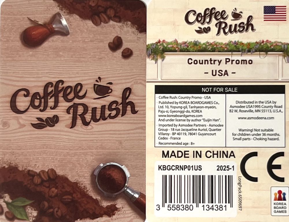 Coffee Rush: Country Promo - USA  (2 3 4) board game collectible [Barcode 3558380134381] - Main Image 4