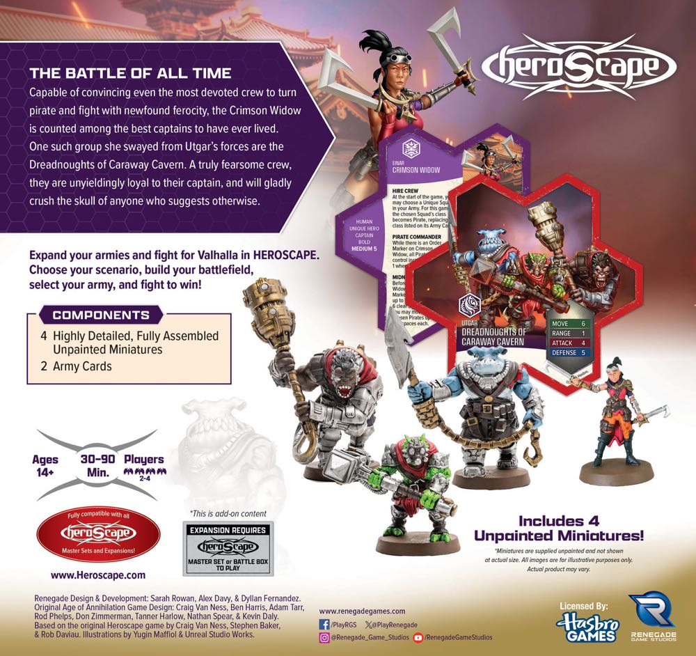 Heroscape Crimson Widow & Dreadnoughts of Caraway Cavern Army  (2+) board game collectible - Main Image 2