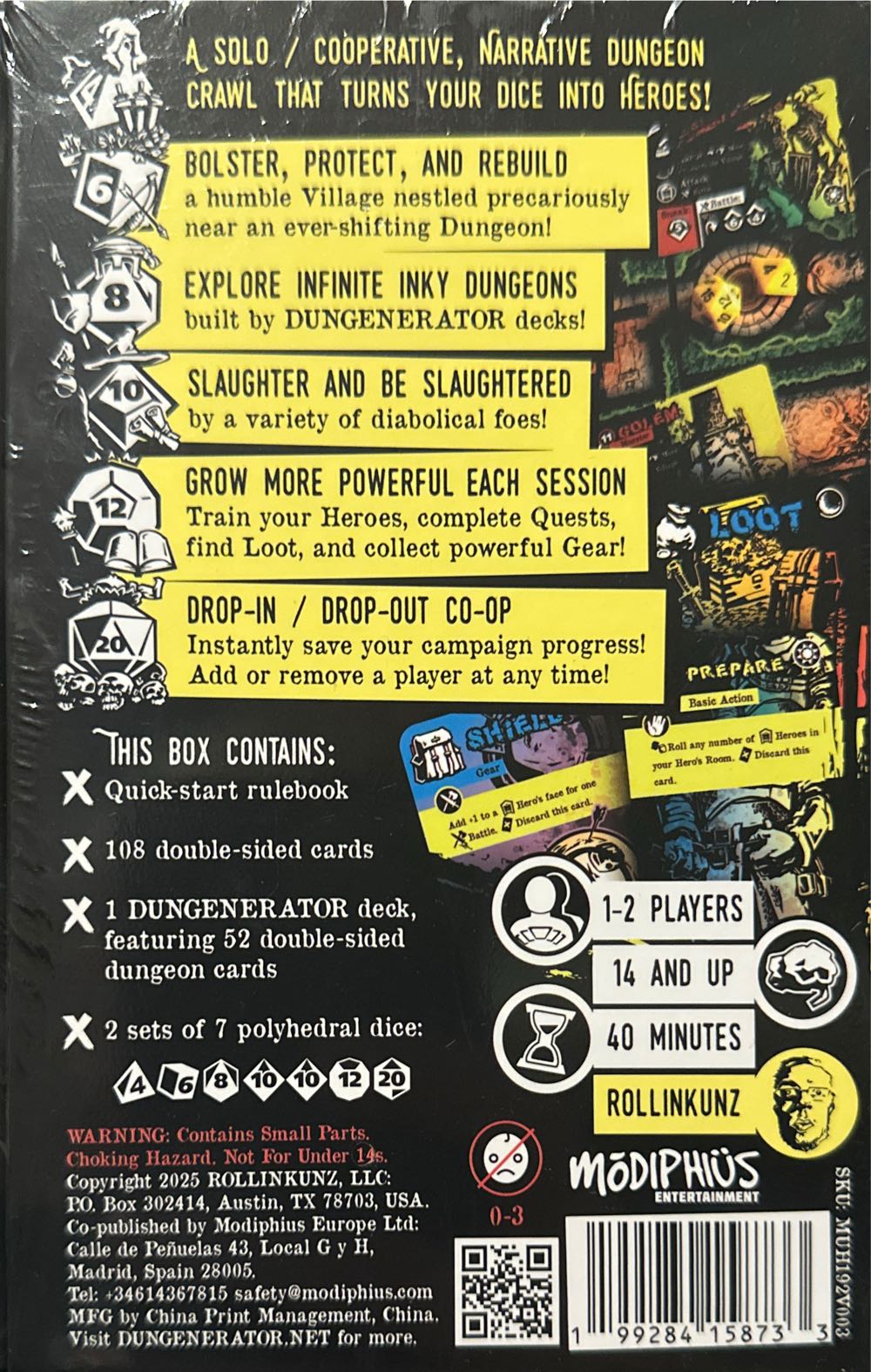 DIE in a Dungeon  (1-2) board game collectible [Barcode 199284158733] - Main Image 2