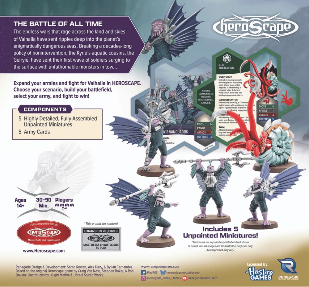 Heroscape Krakenling & Gelryie Vanguards Common Army  (2+) board game collectible - Main Image 2