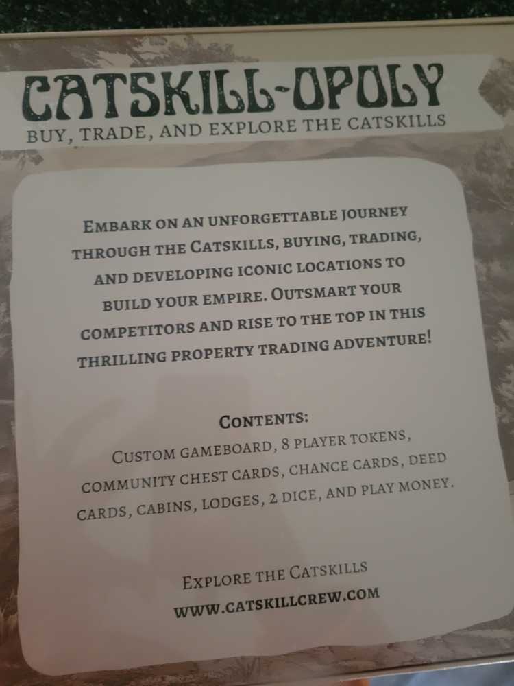 Catskill-opoly   board game collectible - Main Image 2