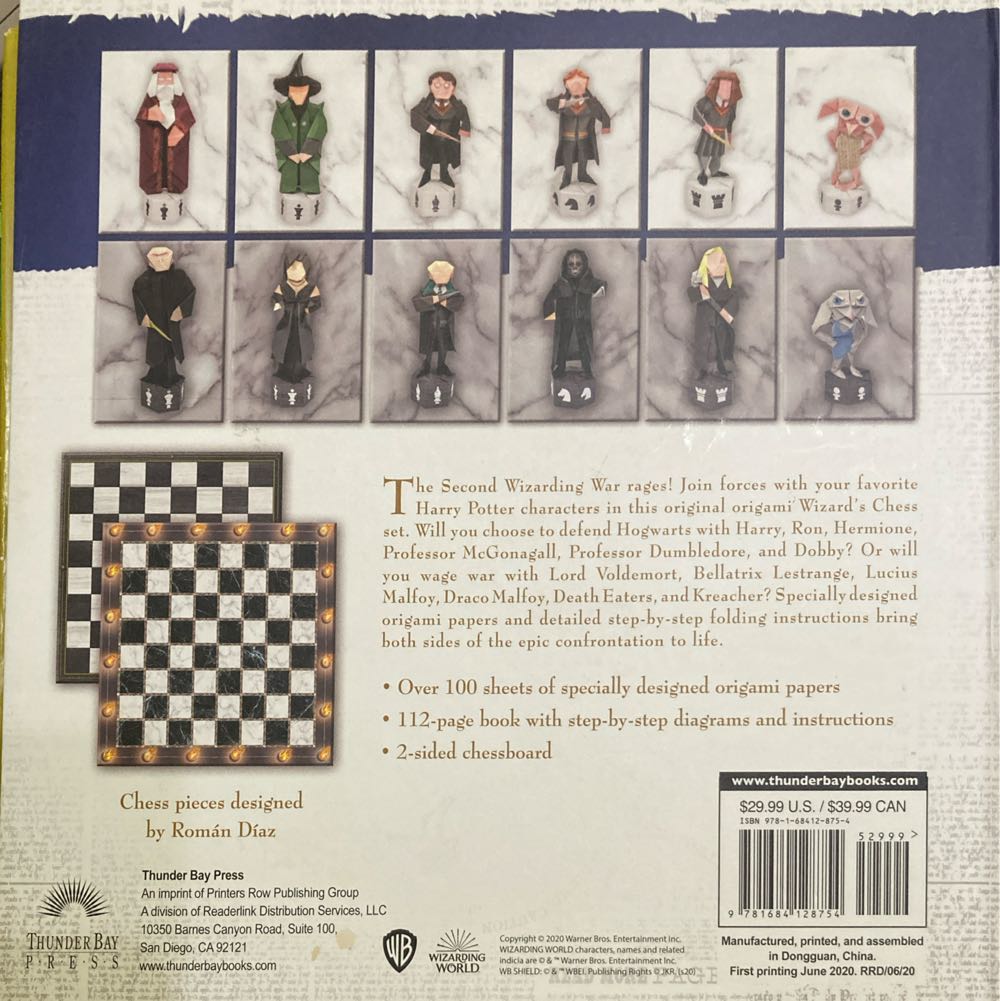 Harry Potter Origami Chess  (2) board game collectible [Barcode 9781684128754] - Main Image 2