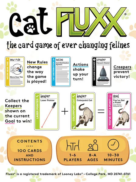 Cat Fluxx  (1 2 3 4 5 6) board game collectible [Barcode 850023181343] - Main Image 2