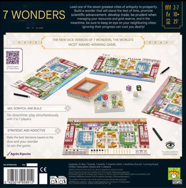 7 Wonders Dice  (2-7) board game collectible [Barcode 5425016928851] - Main Image 2