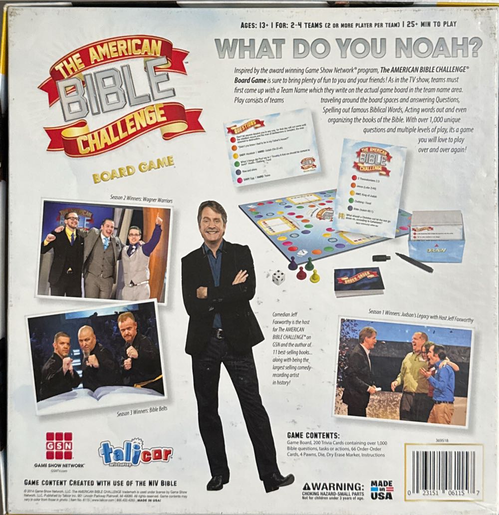 The American Bible Challenge  (2-4) board game collectible [Barcode 023151061157] - Main Image 2