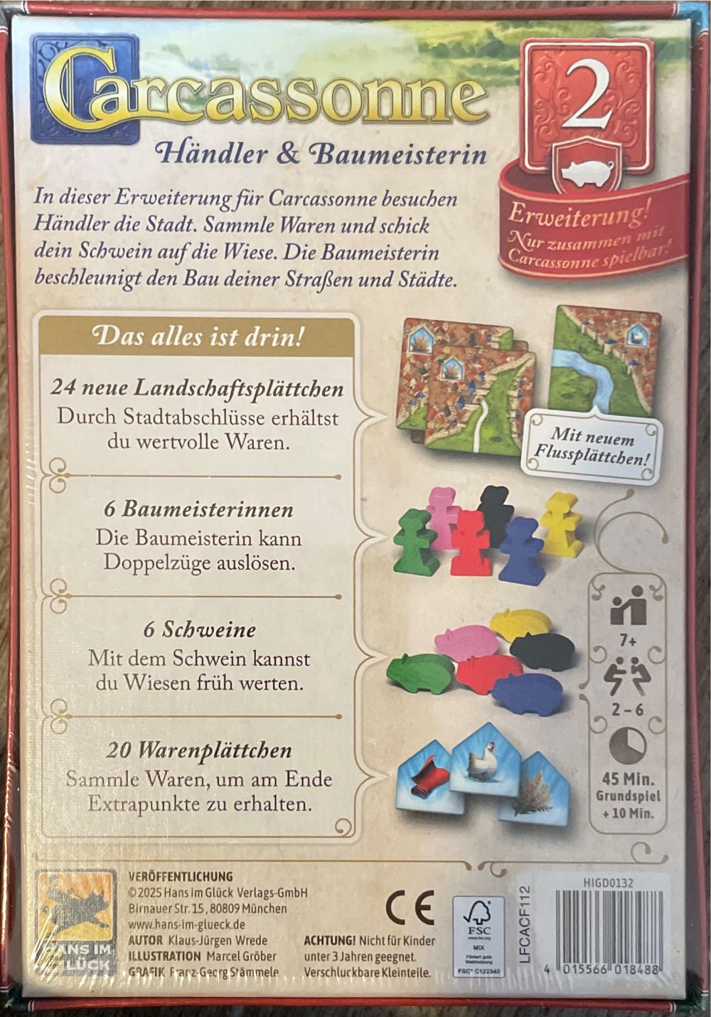 Carcassonne Händler & Baumeisterin  (2-6) board game collectible [Barcode 4015566018488] - Main Image 2