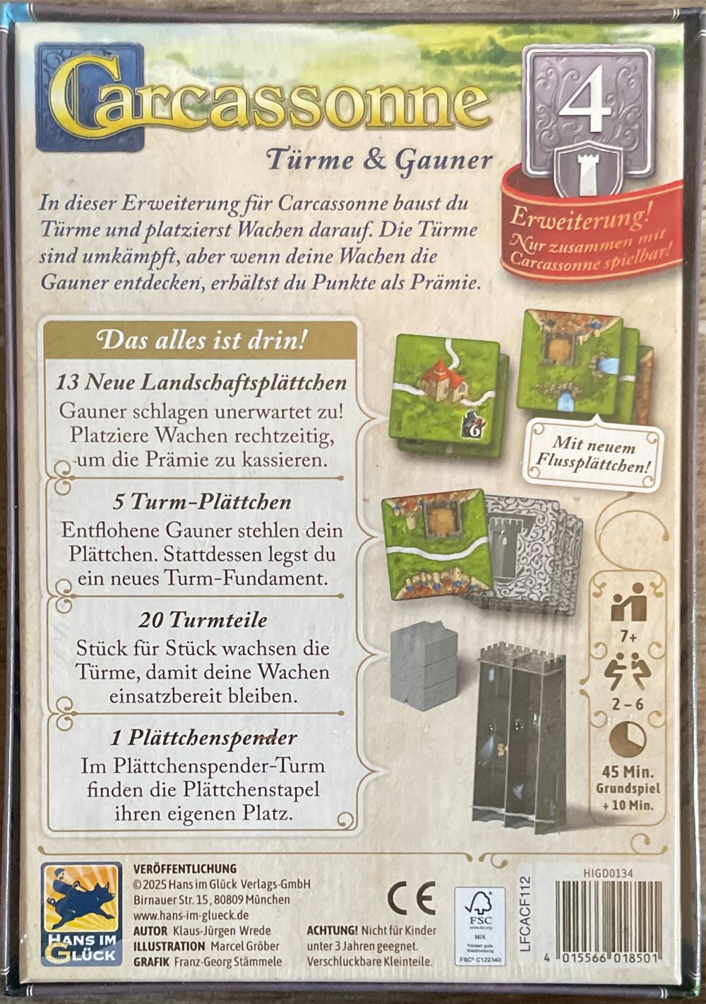 Carcassonne Türme & Gauner  (2-6) board game collectible [Barcode 4015566018501] - Main Image 2