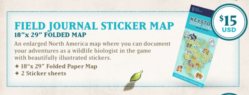 Keystone North America: Field Journal Sticker Map  board game collectible [Barcode 850053078125] - Main Image 3