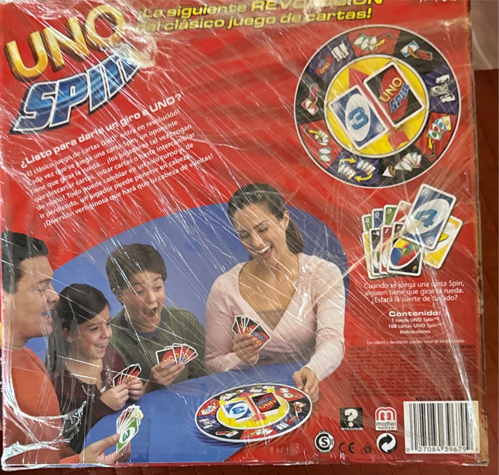 Mattel Uno: Spin Card Brand New Uno: Uno  board game collectible [Barcode 027084396799] - Main Image 2