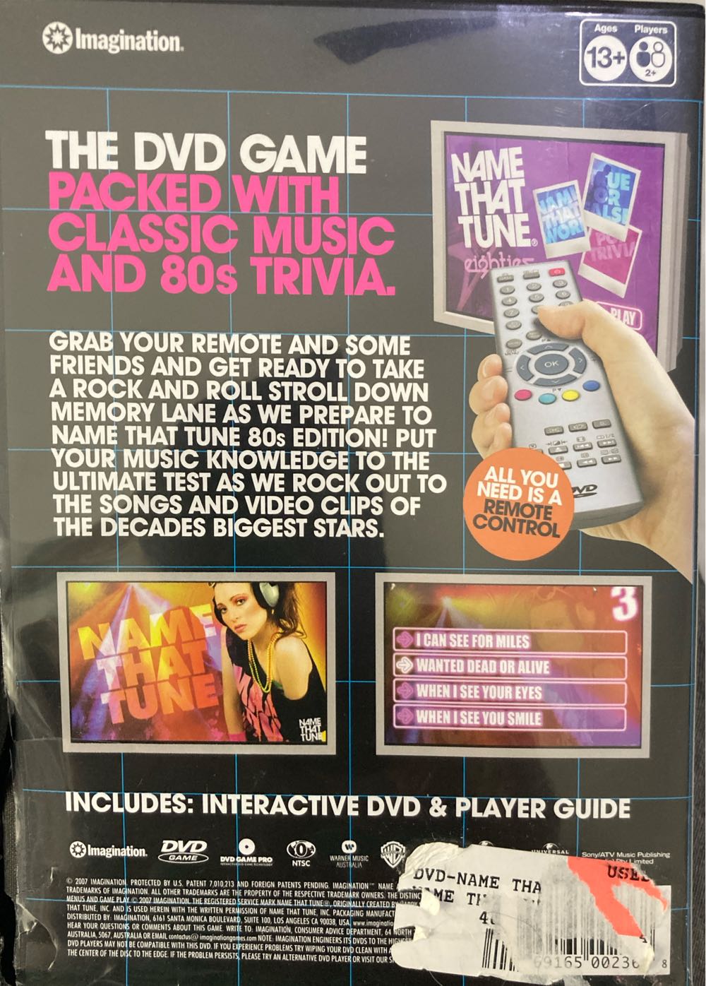 Name That Tune Eighties Dvd  (2+) board game collectible [Barcode 669165002368] - Main Image 2