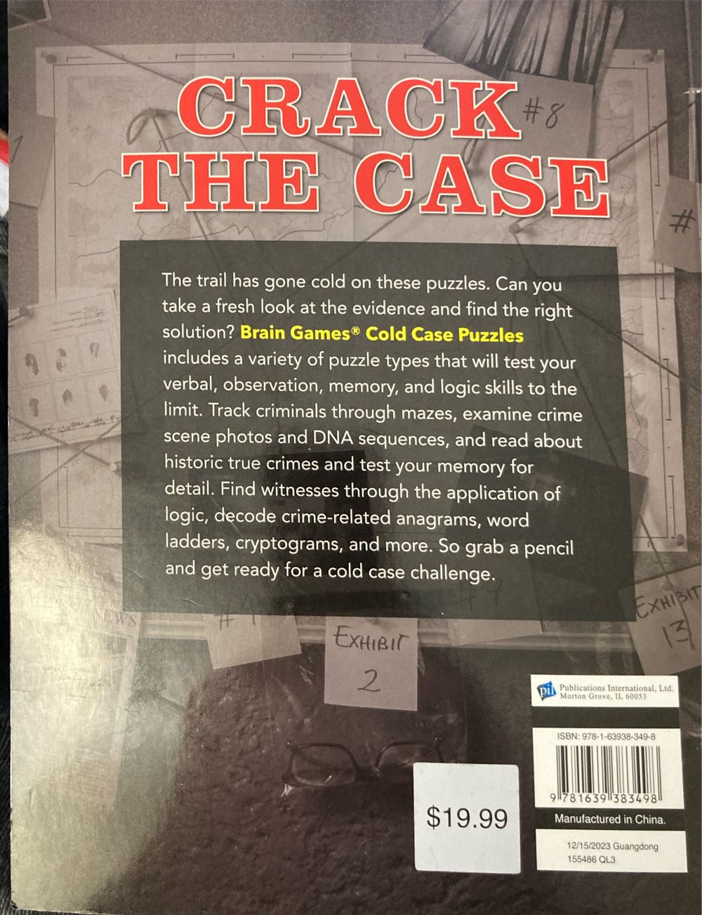 Brain Games: Cold Case Puzzles By Gift Solutions  (1-8) board game collectible [Barcode 9781639383498] - Main Image 2
