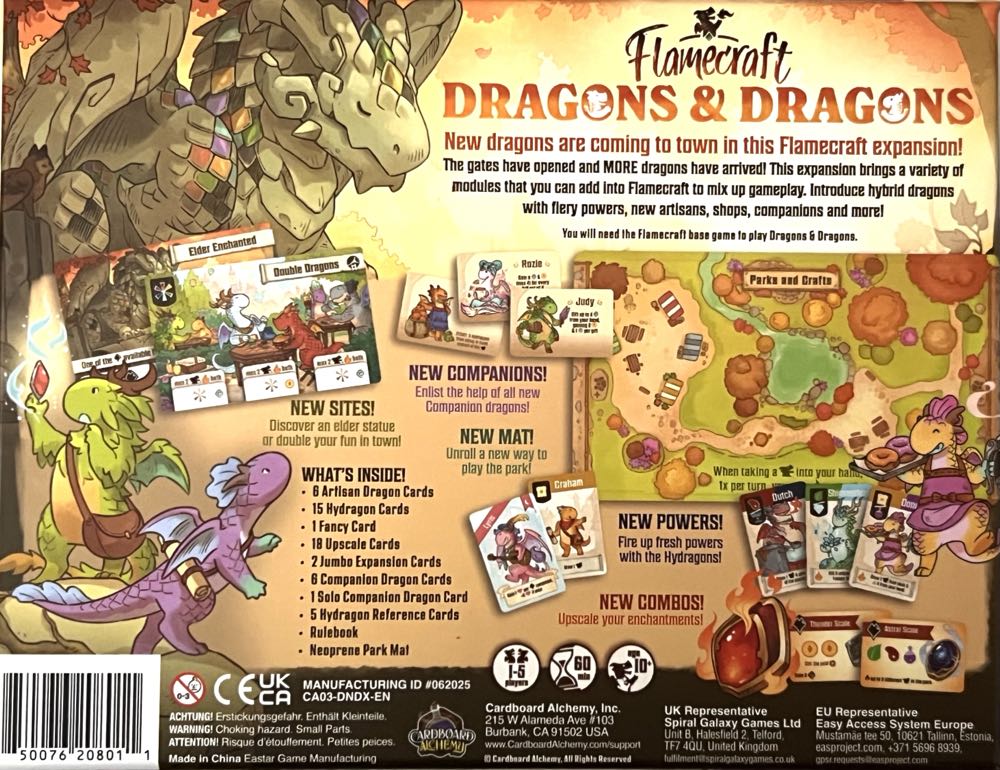 Flamecraft: Dragons & Dragons  (1 2 3 4 5) board game collectible [Barcode 850076208011] - Main Image 2