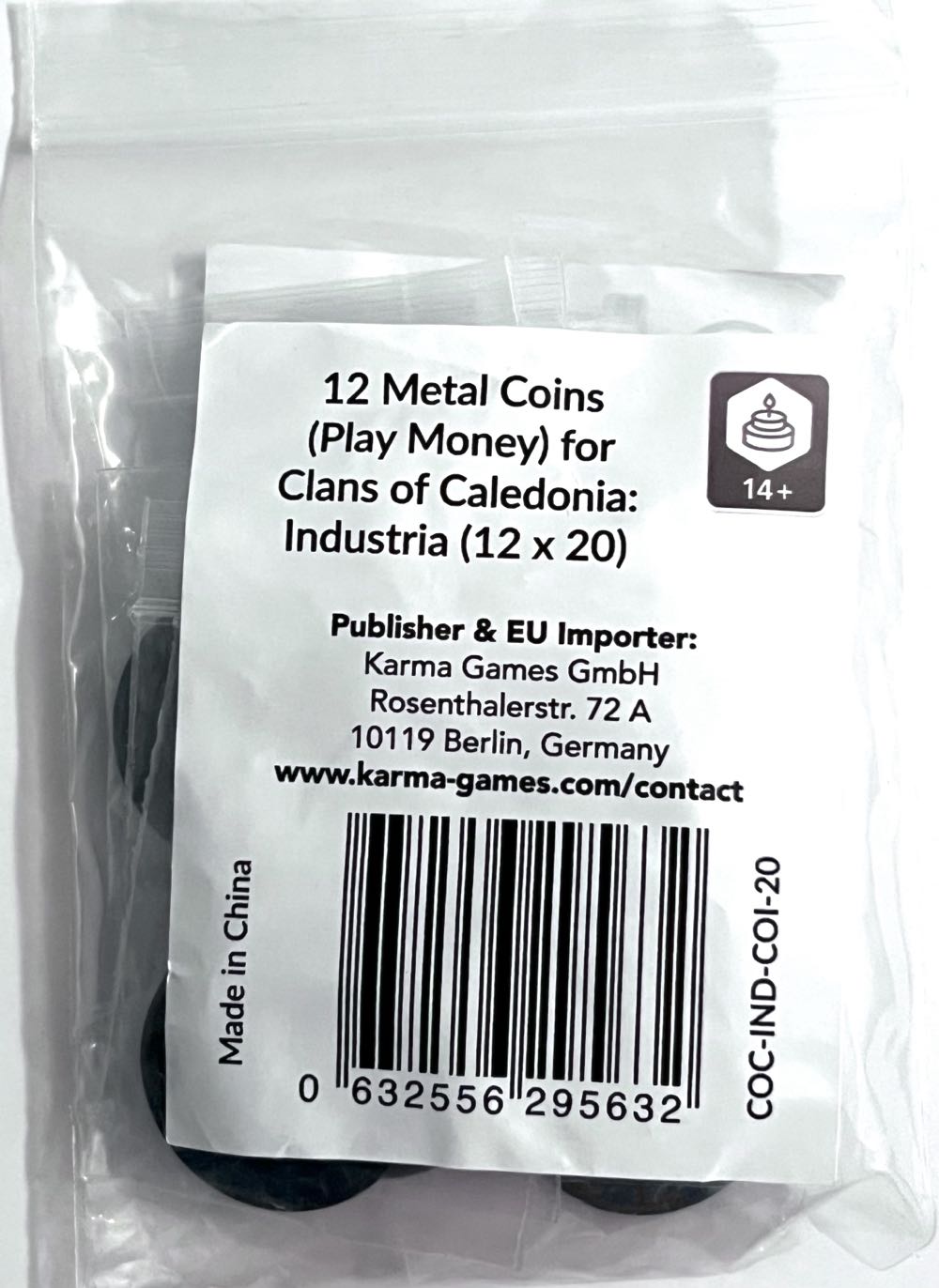 Clans of Caledonia: Industria - Metal Coins  board game collectible [Barcode 632556295632] - Main Image 2