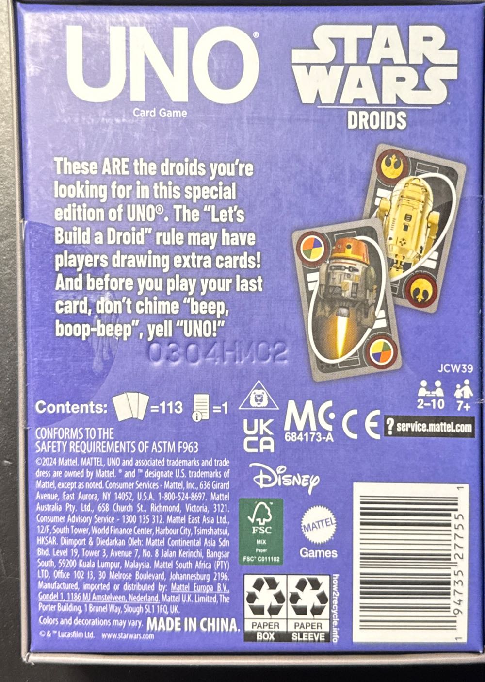 UNO-Fandom-Star Wars: Droids  board game collectible - Main Image 2