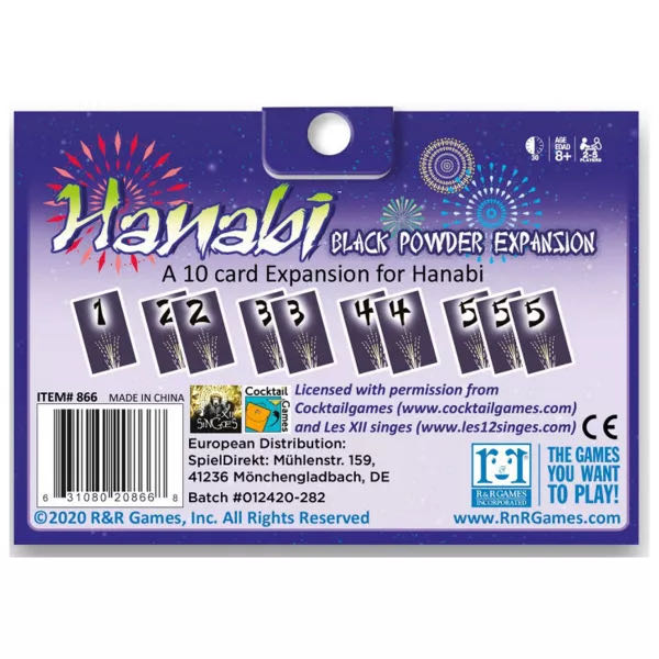 Hanabi: Black Powder  (2 3 4 5) board game collectible [Barcode 631080208668] - Main Image 2