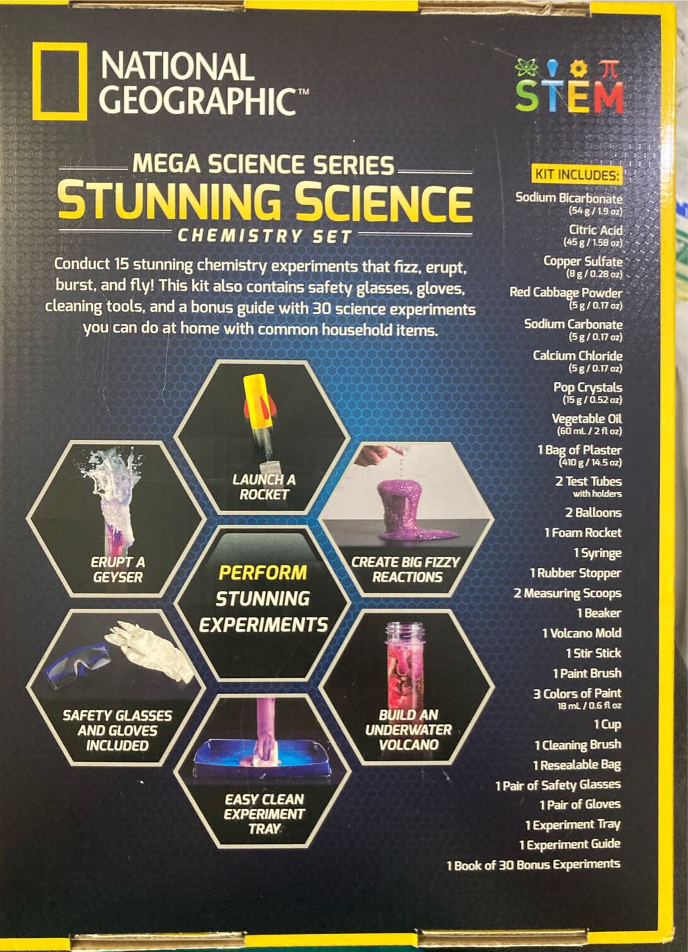 National Geographic Mega Stunning Science Chrmistry Set 45 Exp.  (1+) board game collectible [Barcode 816448029363] - Main Image 2