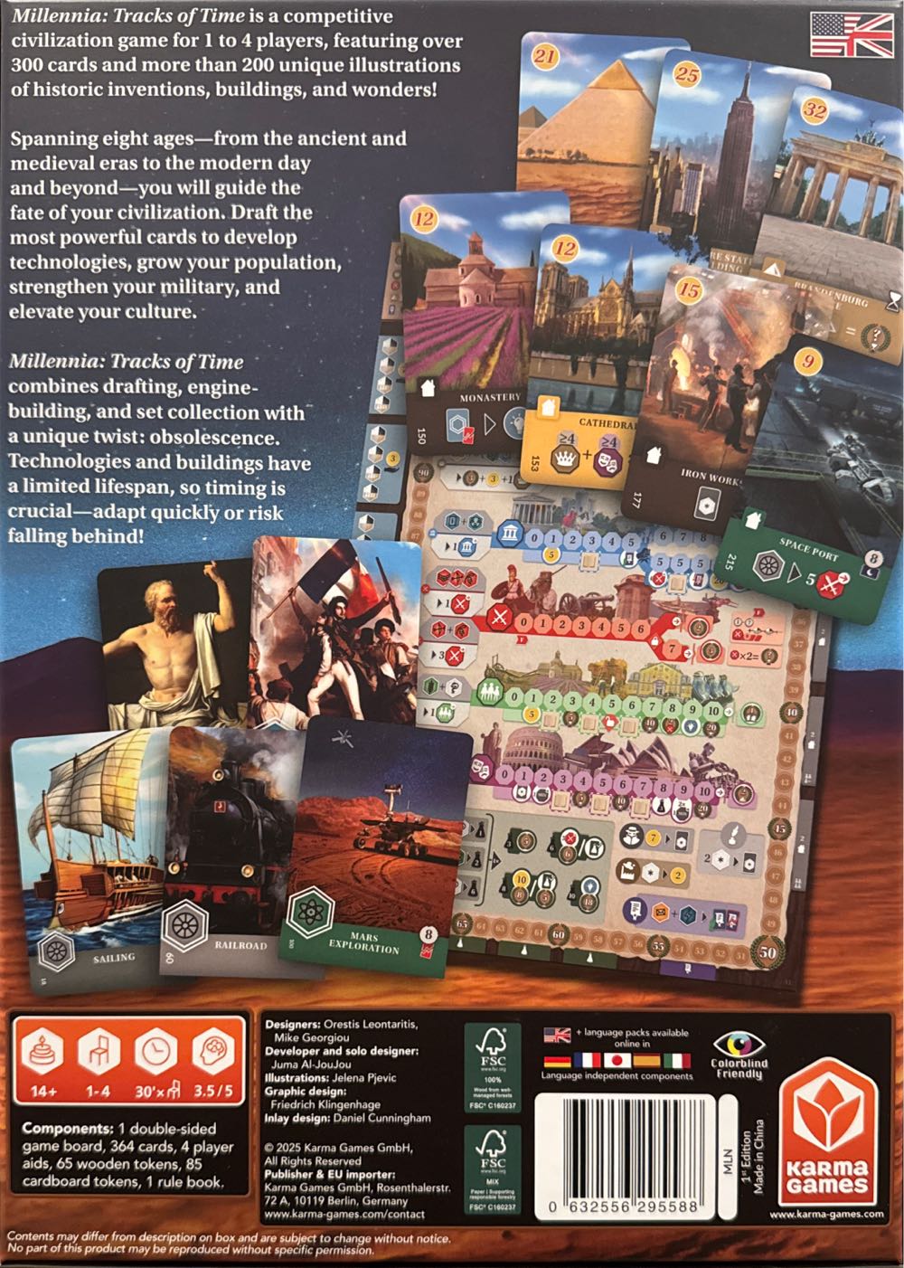 Millennia: Tracks Of Time  (1-4) board game collectible [Barcode 632556295588] - Main Image 2