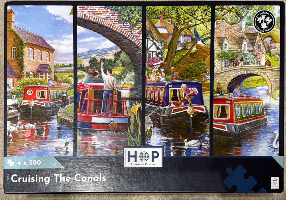 HOP Cruising Canals 4 X 500  board game collectible [Barcode 5060002007693] - Main Image 2
