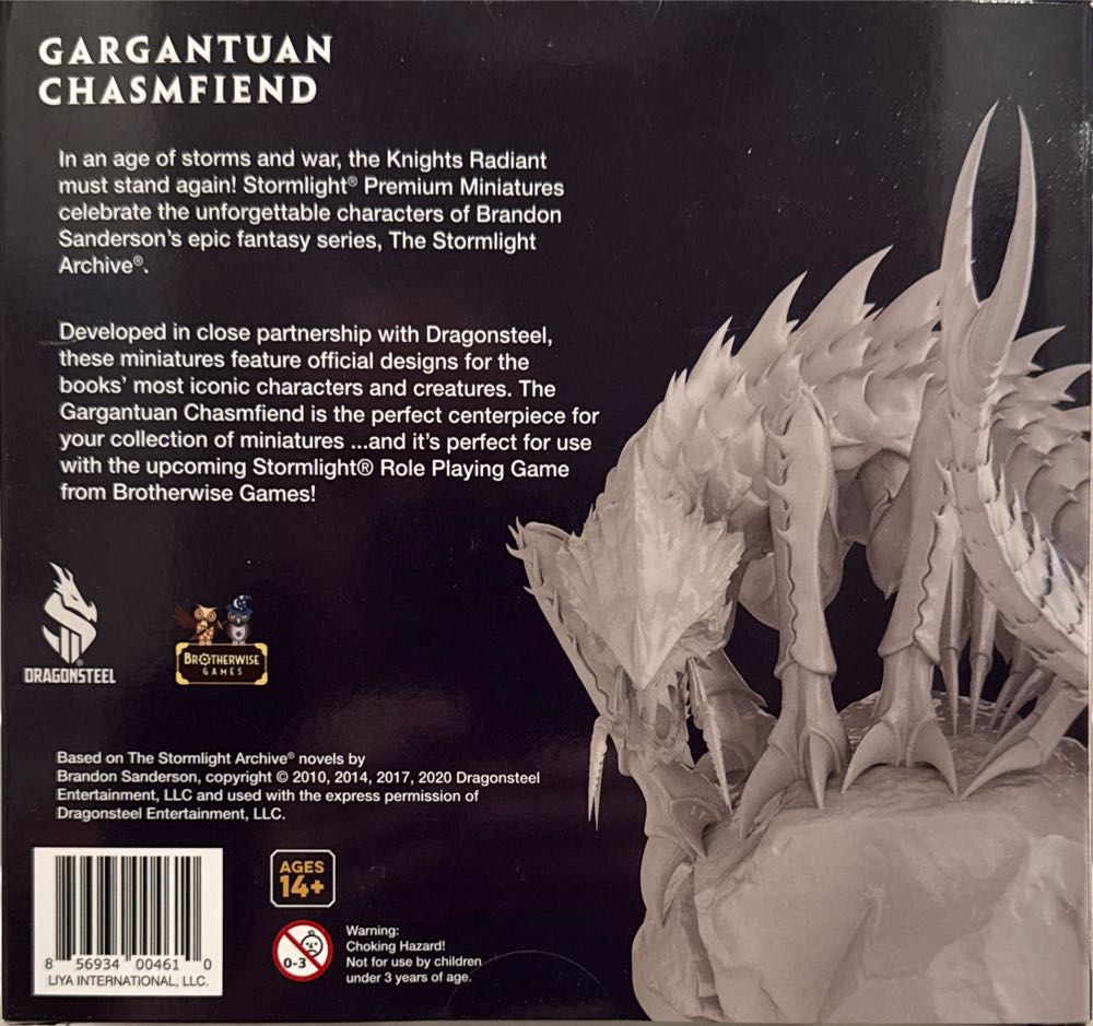 Stormlight: Premium Miniatures - Gargantuan Chasmfiend  board game collectible [Barcode 856934004610] - Main Image 2