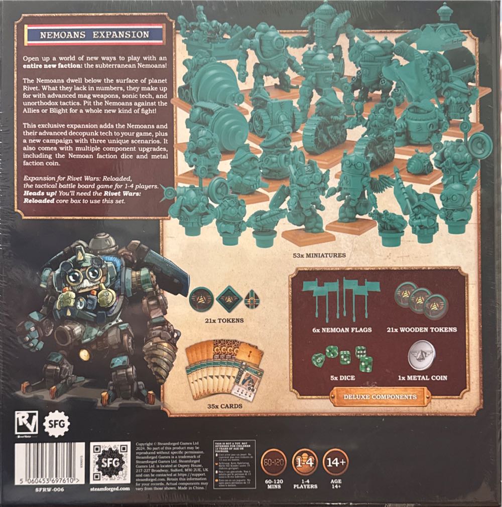 Rivet Wars: Reloaded - Nemoans Expansion  board game collectible [Barcode 5060453697610] - Main Image 2