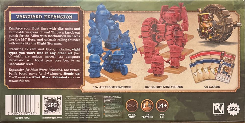 Rivet Wars: Reloaded - Vanguard Expansion  board game collectible [Barcode 5060453697573] - Main Image 2