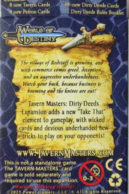 Tavern Masters: Dirty Deeds  (1-6) board game collectible [Barcode 199284139657] - Main Image 2