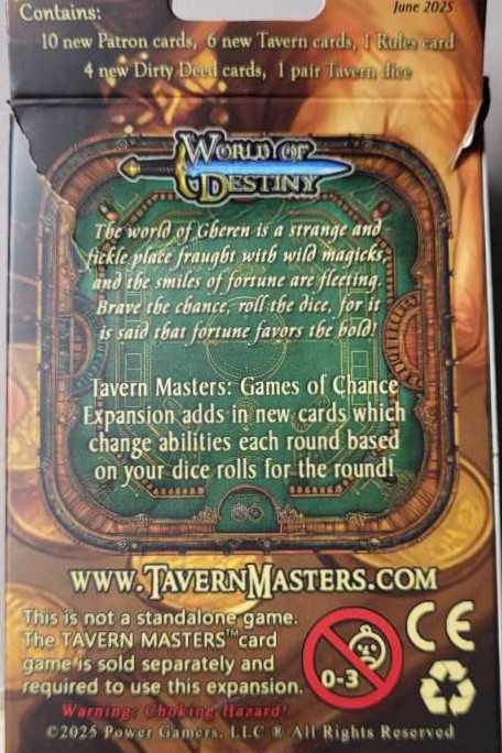 Tavern Masters: Games Of  Chance   (1-6) board game collectible [Barcode 199284473652] - Main Image 2