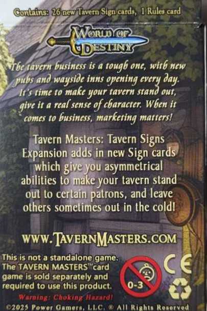 Tavern Masters: Tavern Signs  (1-6) board game collectible [Barcode 199284625426] - Main Image 2