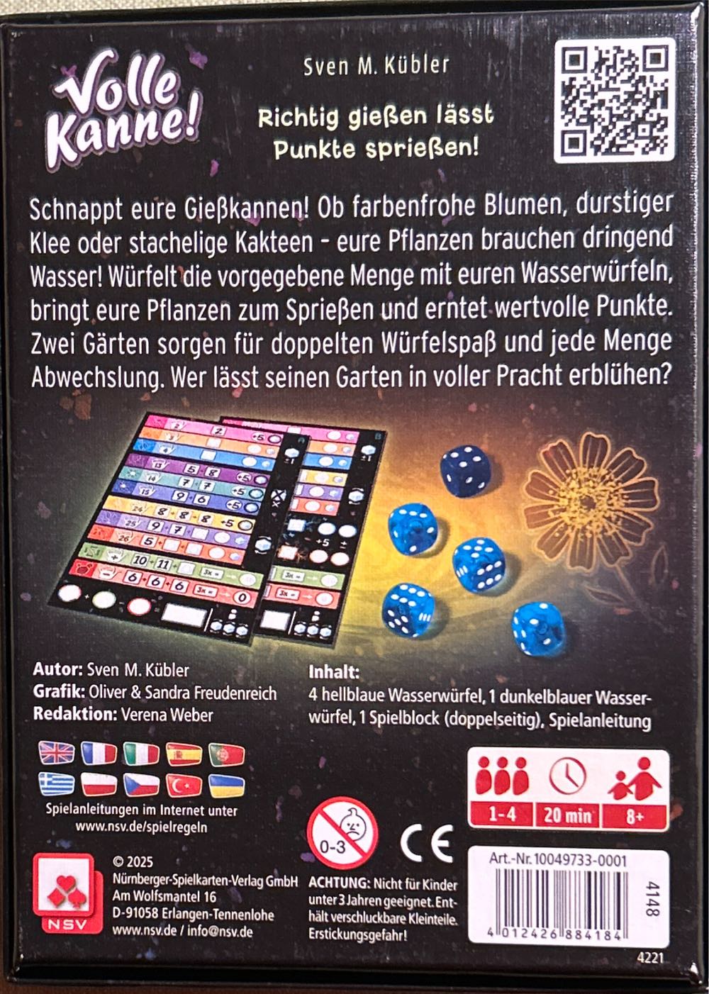 Nsv Nürnberger Spielkarten Verlag Volle Kanne Dice Game  (1-4) board game collectible [Barcode 4012426884184] - Main Image 2