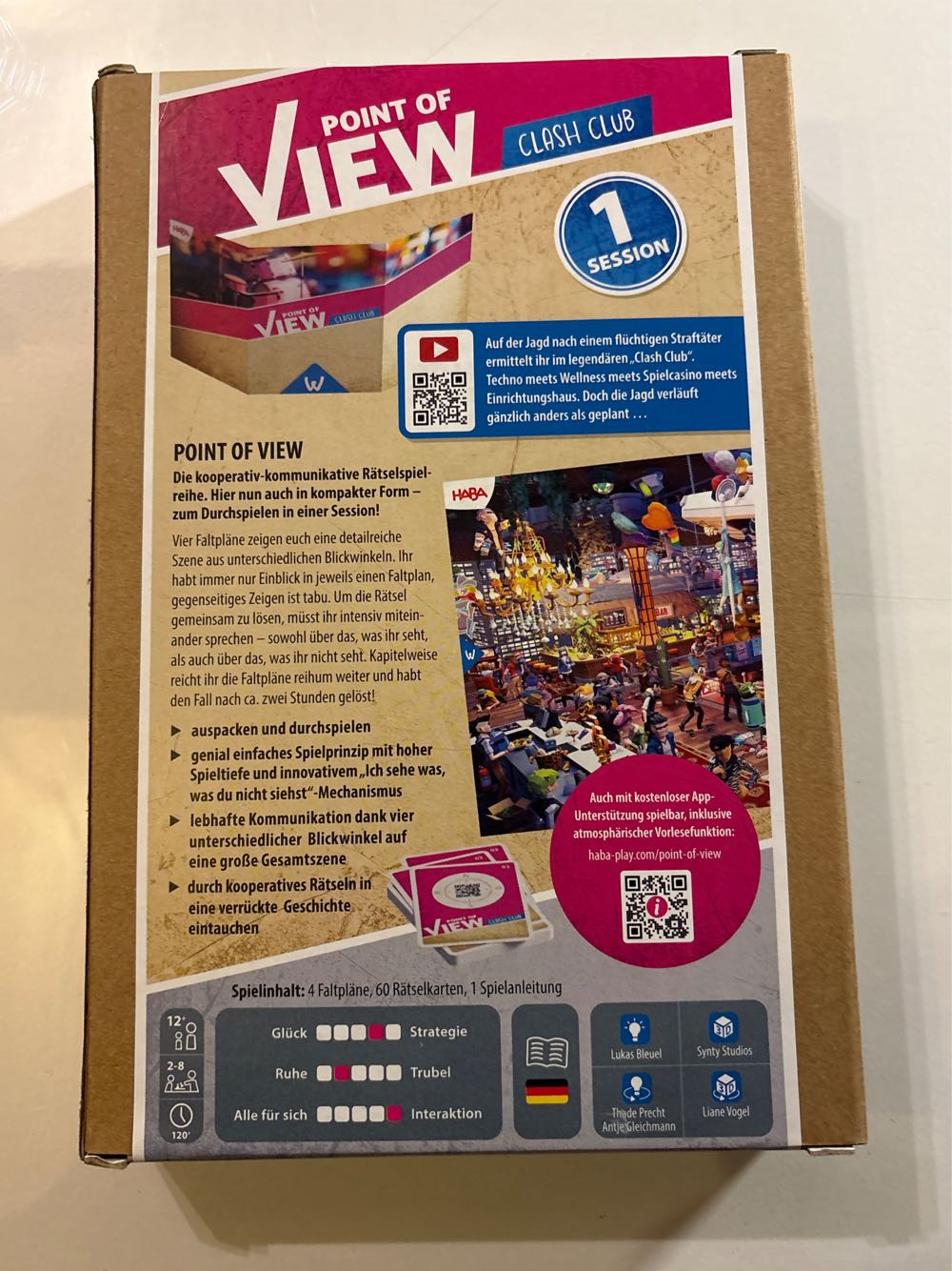 Haba Point Of View: Clash Club Compact Detective & Puzzle Game For 2-4 Players From 8 Years Teamwork Logic & Excitement For On The Go 2013275001  (2-8) board game collectible [Barcode 4010168290652] - Main Image 2