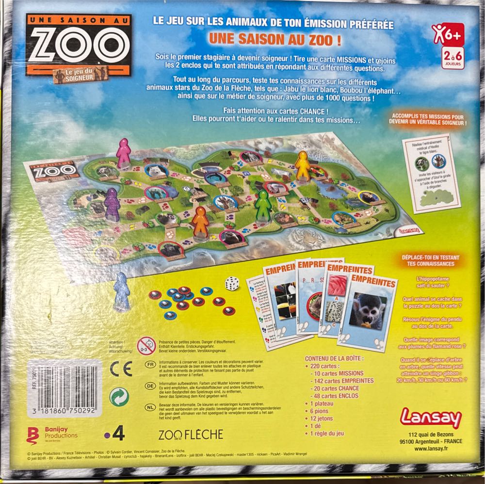 Une Saison Au Zoo - Le Jeu Du Soigneur  board game collectible [Barcode 3181860750292] - Main Image 2