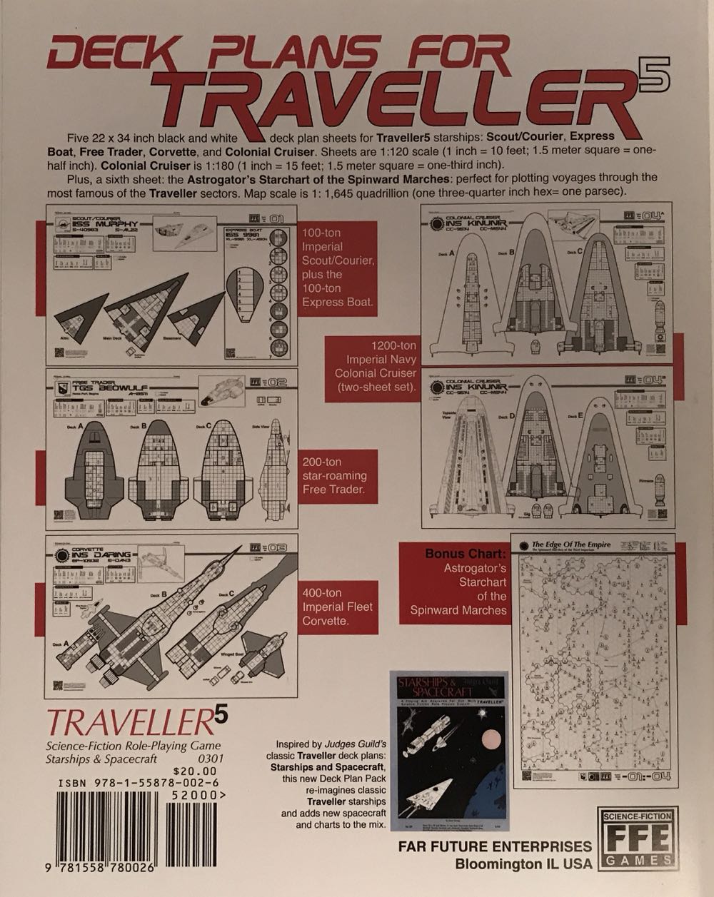Traveller5 Starships And Spacecraft 1  board game collectible [Barcode 9781558780026] - Main Image 2