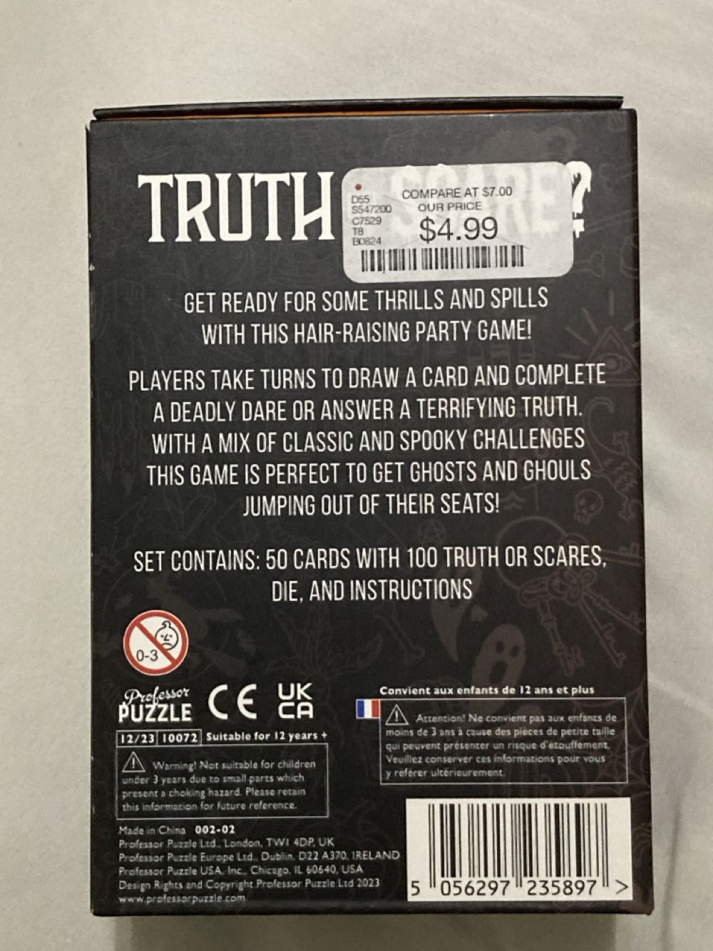 Truth or Scare?  (2+ players) board game collectible [Barcode 5056297235897] - Main Image 2