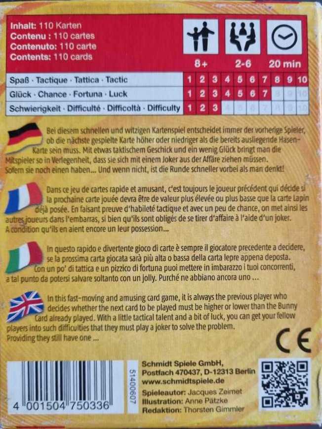 Schmidt Spiele Bad Bunnies Schmidt 75033  (2-6) board game collectible [Barcode 4001504750336] - Main Image 2