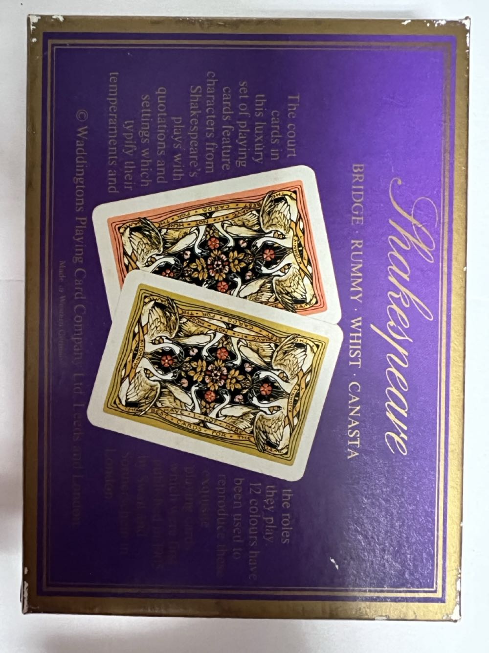 Shakespeare double Playing Cards  board game collectible - Main Image 2