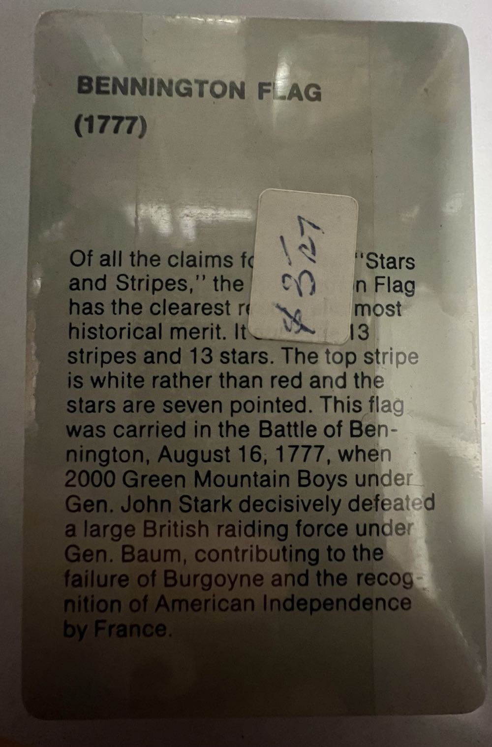 Bennington Flag Playing Cards  board game collectible - Main Image 2