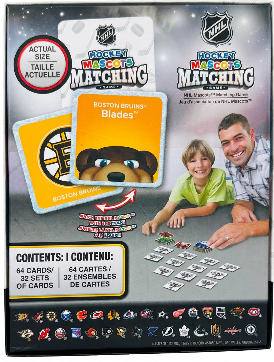 Masterpieces Sports – Nhl Mascots Matching Game For Kids And Family – Officially Licensed Memory Game Featuring Nhl Teams – Educational Hockey  (1+) board game collectible [Barcode 705988007316] - Main Image 2