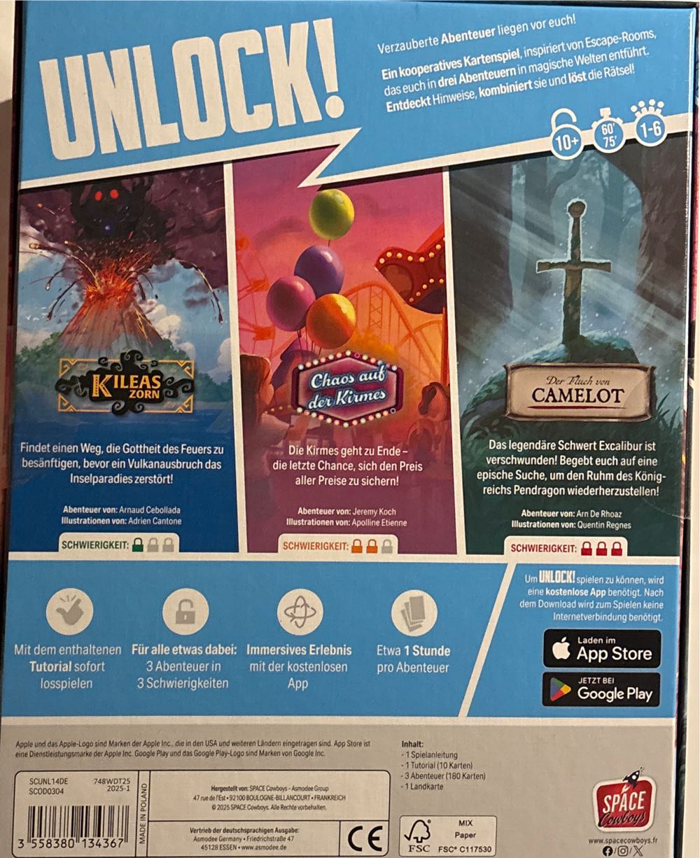 Adventures Space Unlock! Enchanted Adventures €  (1-6) board game collectible [Barcode 3558380134367] - Main Image 2