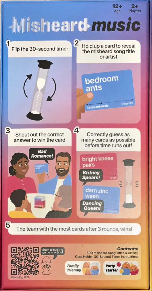 Misheard Music (The Original)  (2+) board game collectible [Barcode 5065006752631] - Main Image 2