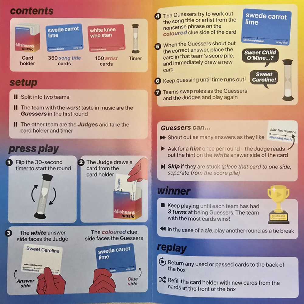 Misheard Music (The Original)  (2+) board game collectible [Barcode 5065006752631] - Main Image 4