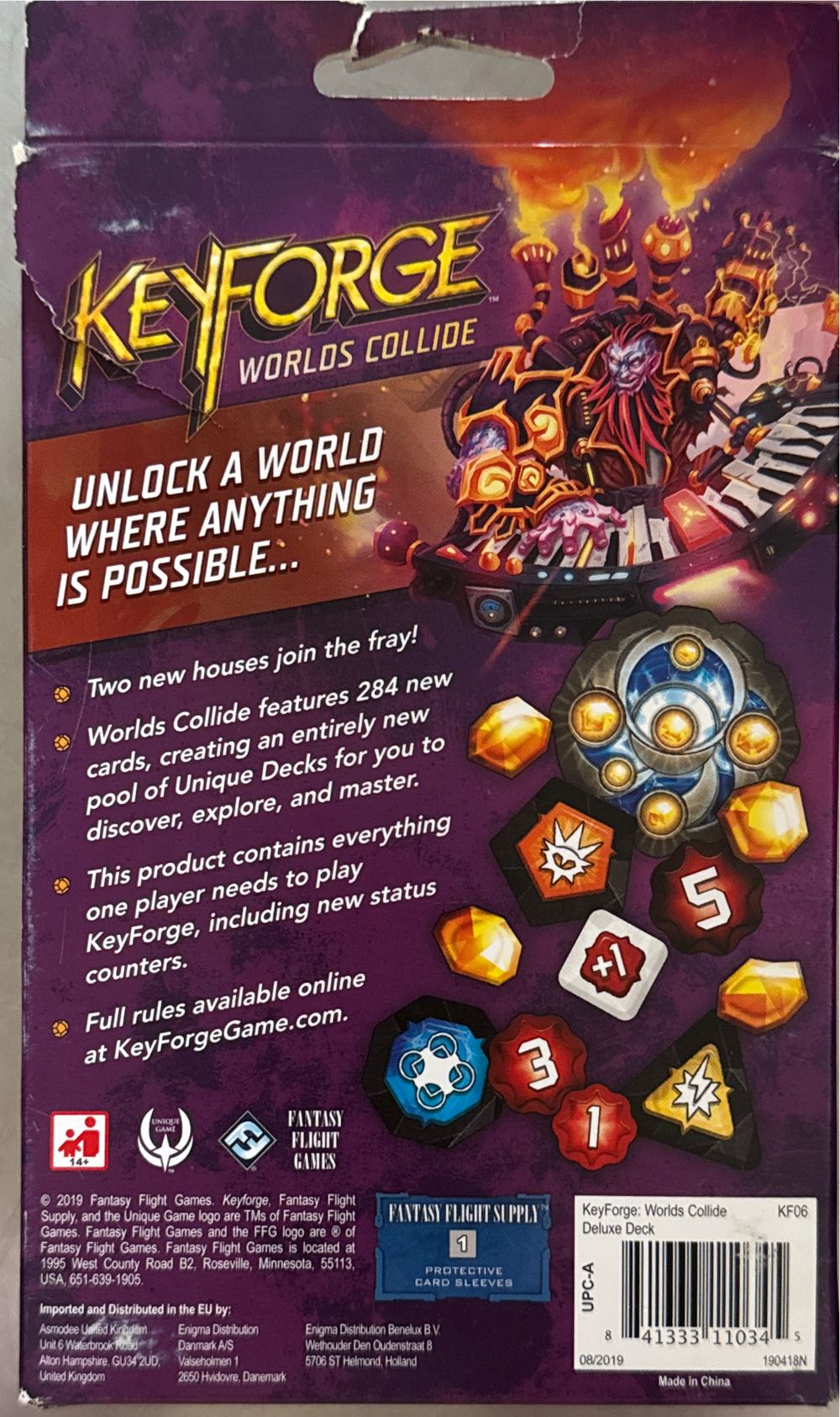 Keyforge Worlds Collide Deluxe Deck Expansion | Fast-paced Card Came | Strategy Game For Adults And Teens | Ages 14 | 2 Players | Average Playtime 45 Minutes | Made By Fantasy Flight Games  board game collectible [Barcode 841333110345] - Main Image 2