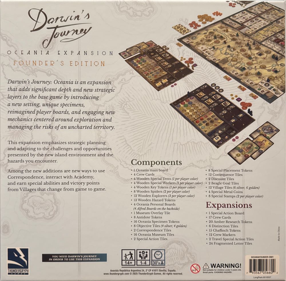 Darwin’s Journey: Oceania Expansion - Founders Edition  board game collectible [Barcode 793567056602] - Main Image 2