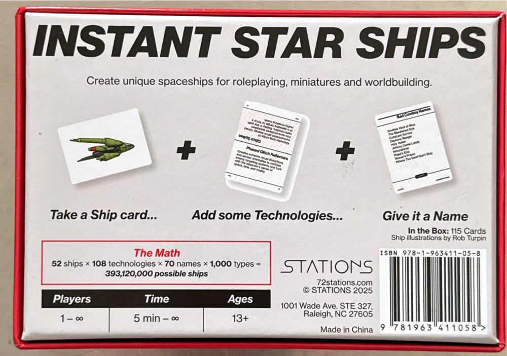 Ships Instant Star Ships Card Ck Deck Starships  (1+) board game collectible [Barcode 9781963411058] - Main Image 2