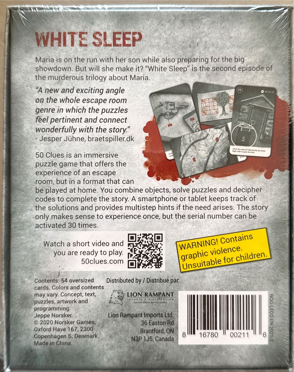 50 Clues: Part Two: White Sleep – Card Games For Adults English Version  (1-5) board game collectible [Barcode 816780002116] - Main Image 2