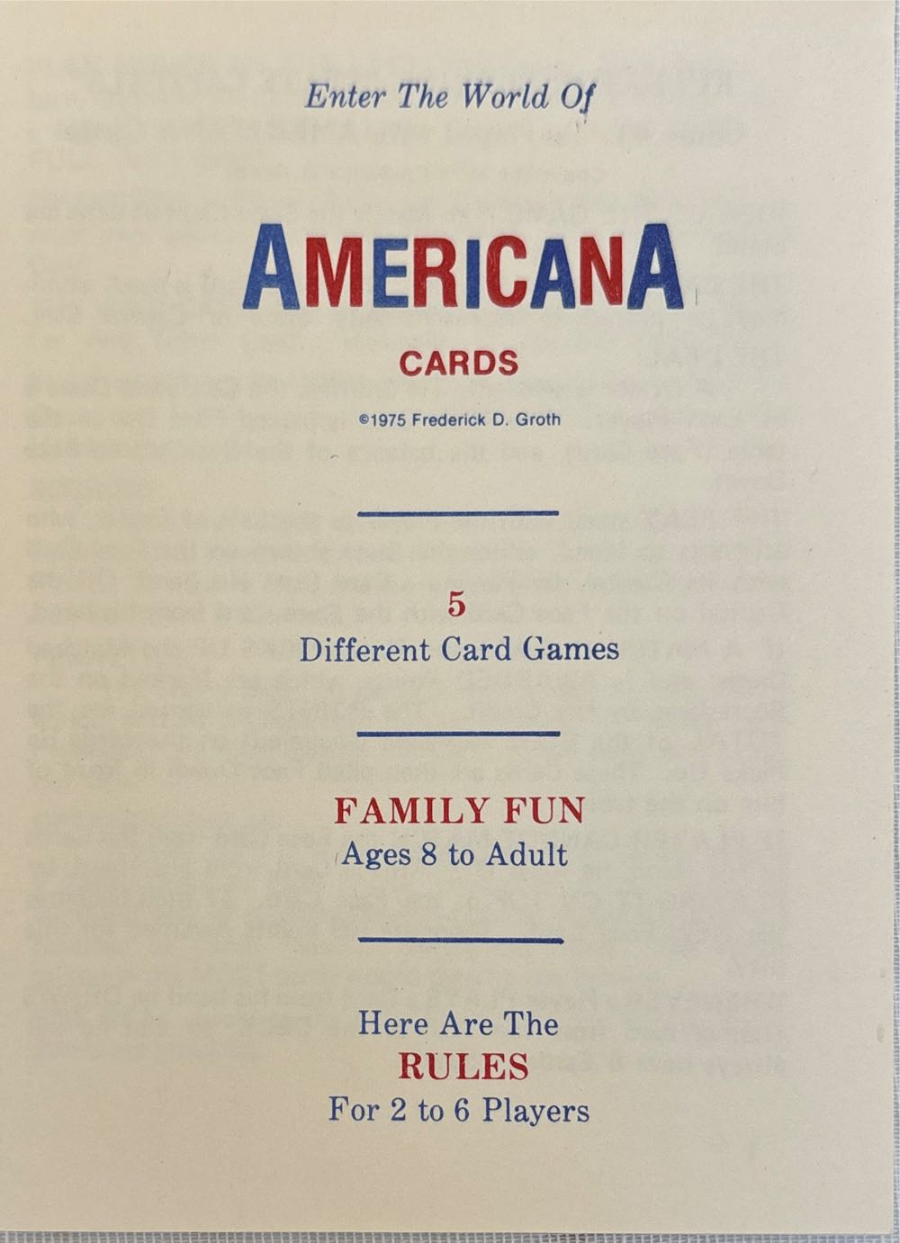 Americana Cards - Bicentennial Edition  (2-6) board game collectible - Main Image 3